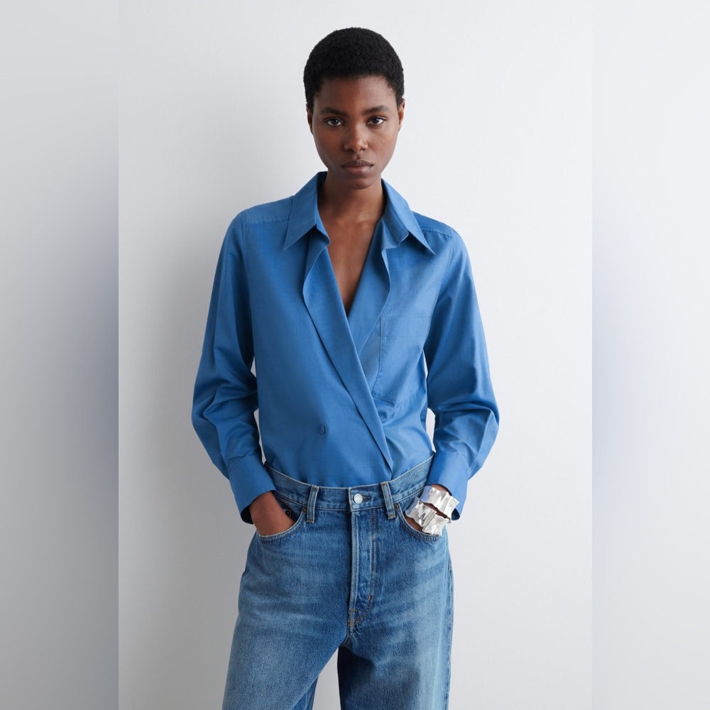 COS Double-Breasted Button Down Shirt Sz 2